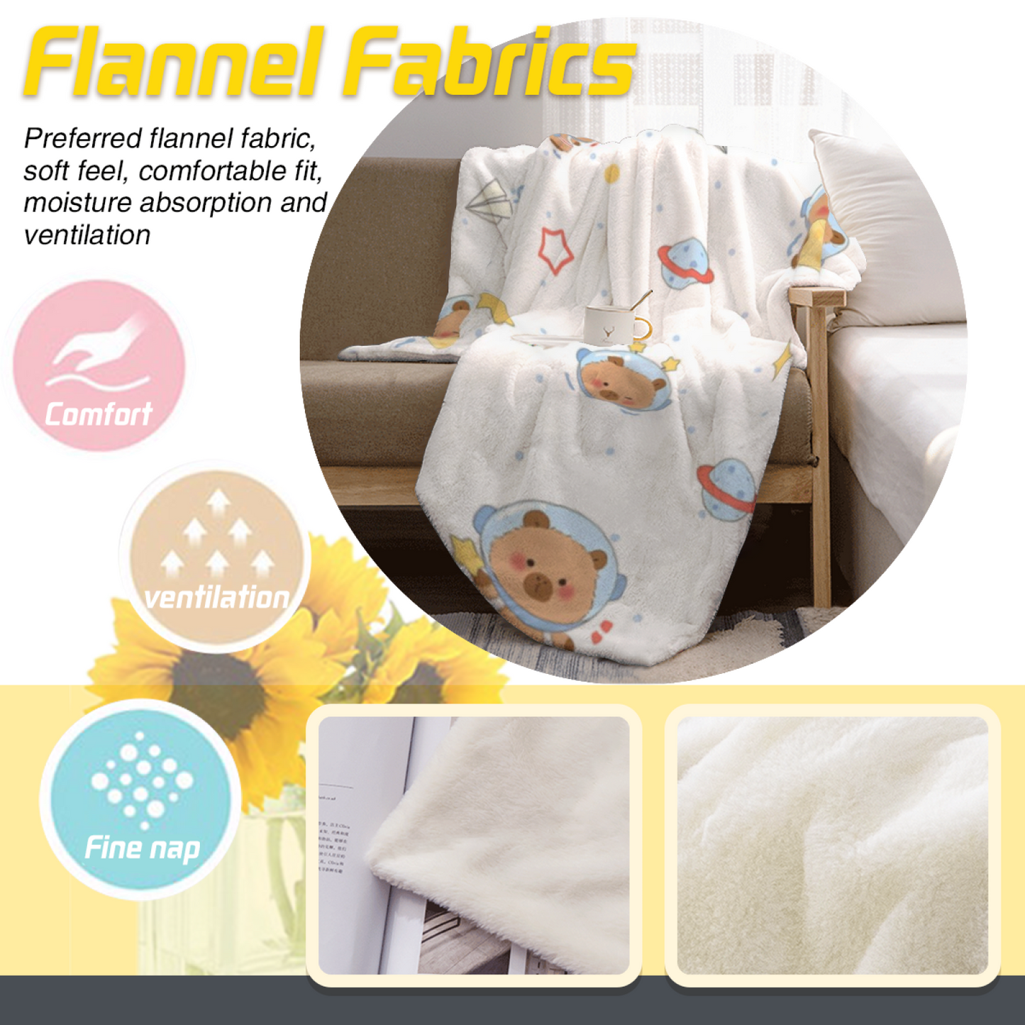 Contemporary Artistic Throw Blanket ¨C Modern Colorful Decorative Design