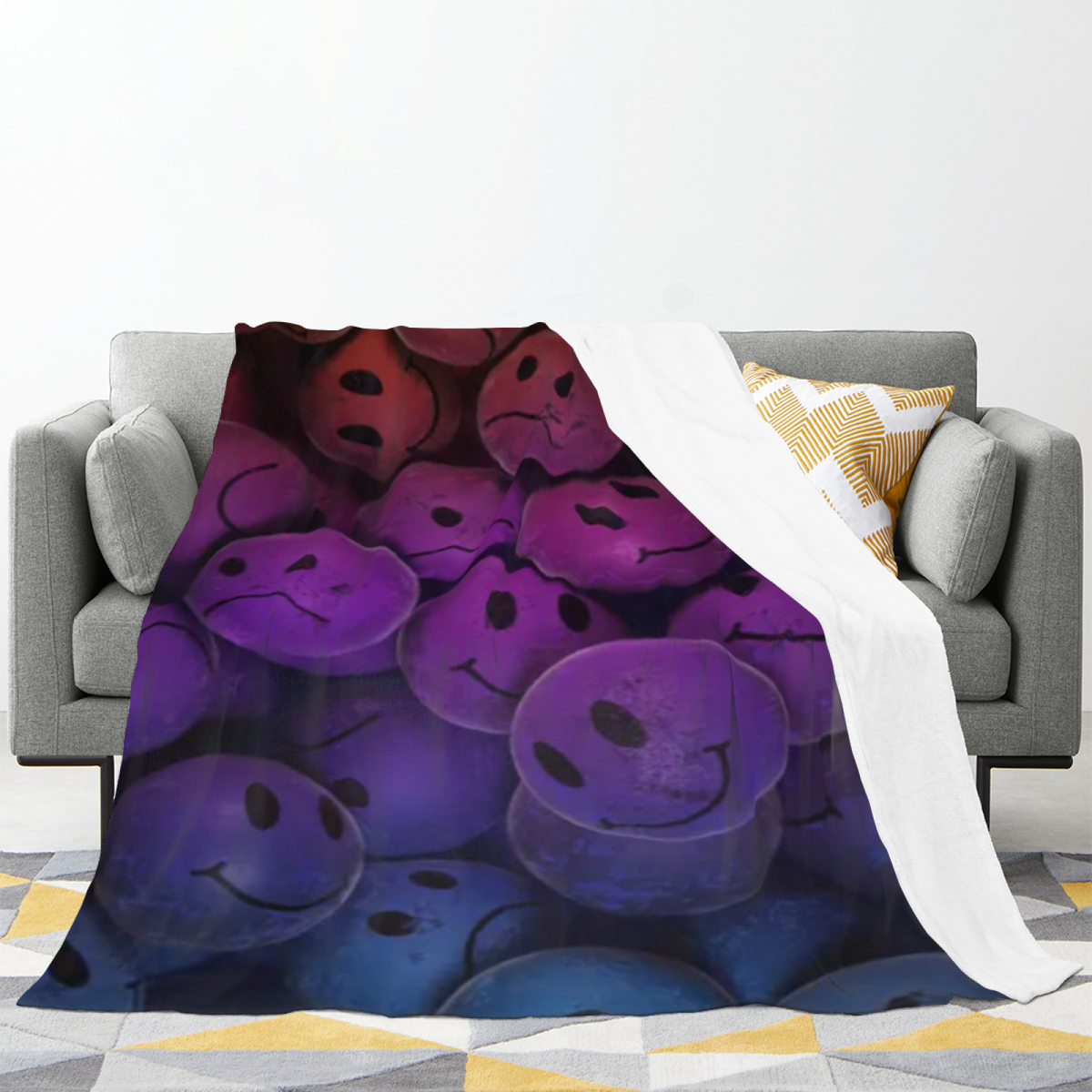 Pastel Multicolor Whimsical Decor All-Season Flannel Blanket ¨C Cosmic Ripple Edition