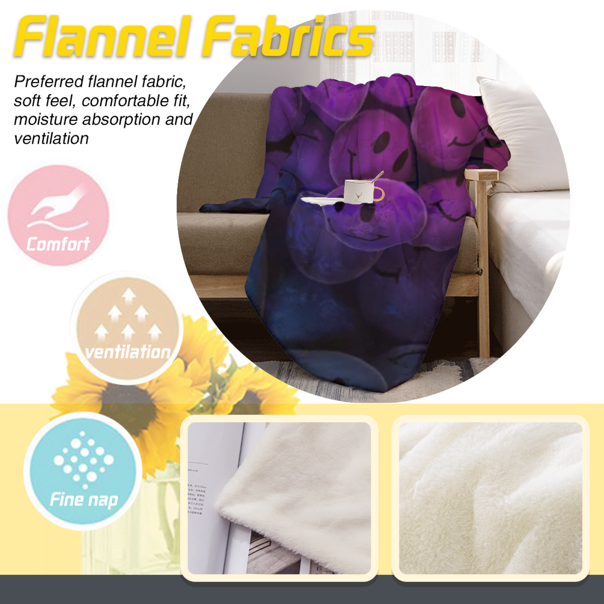 Pastel Multicolor Whimsical Decor All-Season Flannel Blanket ¨C Cosmic Ripple Edition