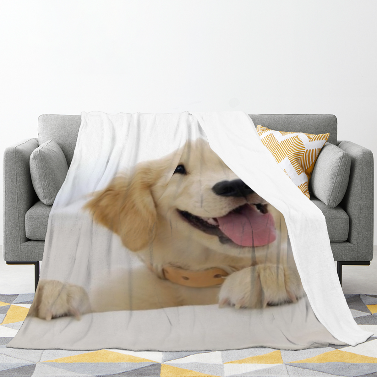 Soft Neutral Cedar Serenade Plush Flannel Throw