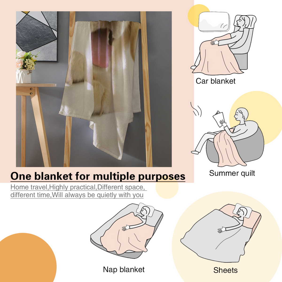 Soft Neutral Cedar Serenade Plush Flannel Throw