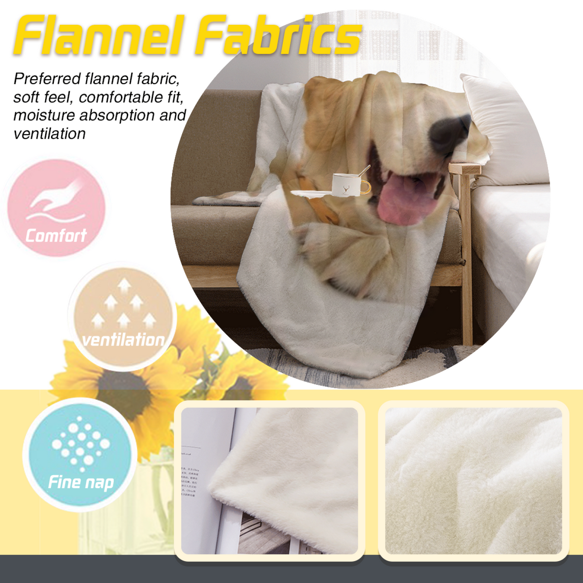 Soft Neutral Cedar Serenade Plush Flannel Throw