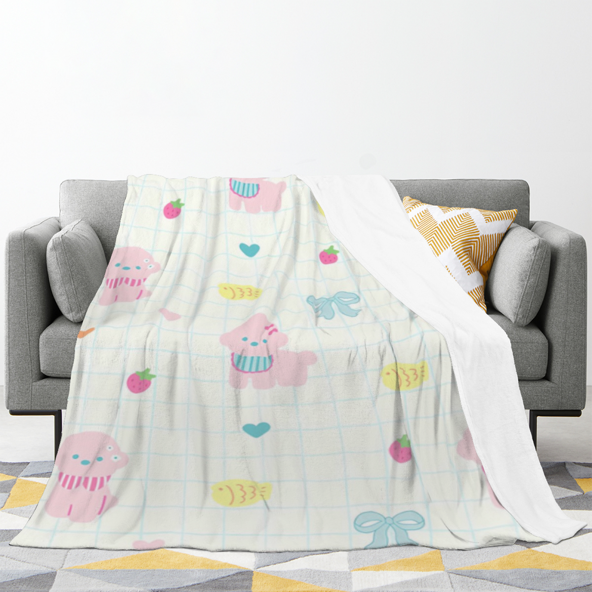Soft Minimalist Plush Flannel Throw ¨C Harvest Breeze Collection