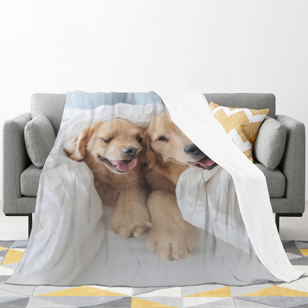 Pastel Multicolor Whimsical Decor Plush Flannel Throw ¨C Misty Lagoon Edition