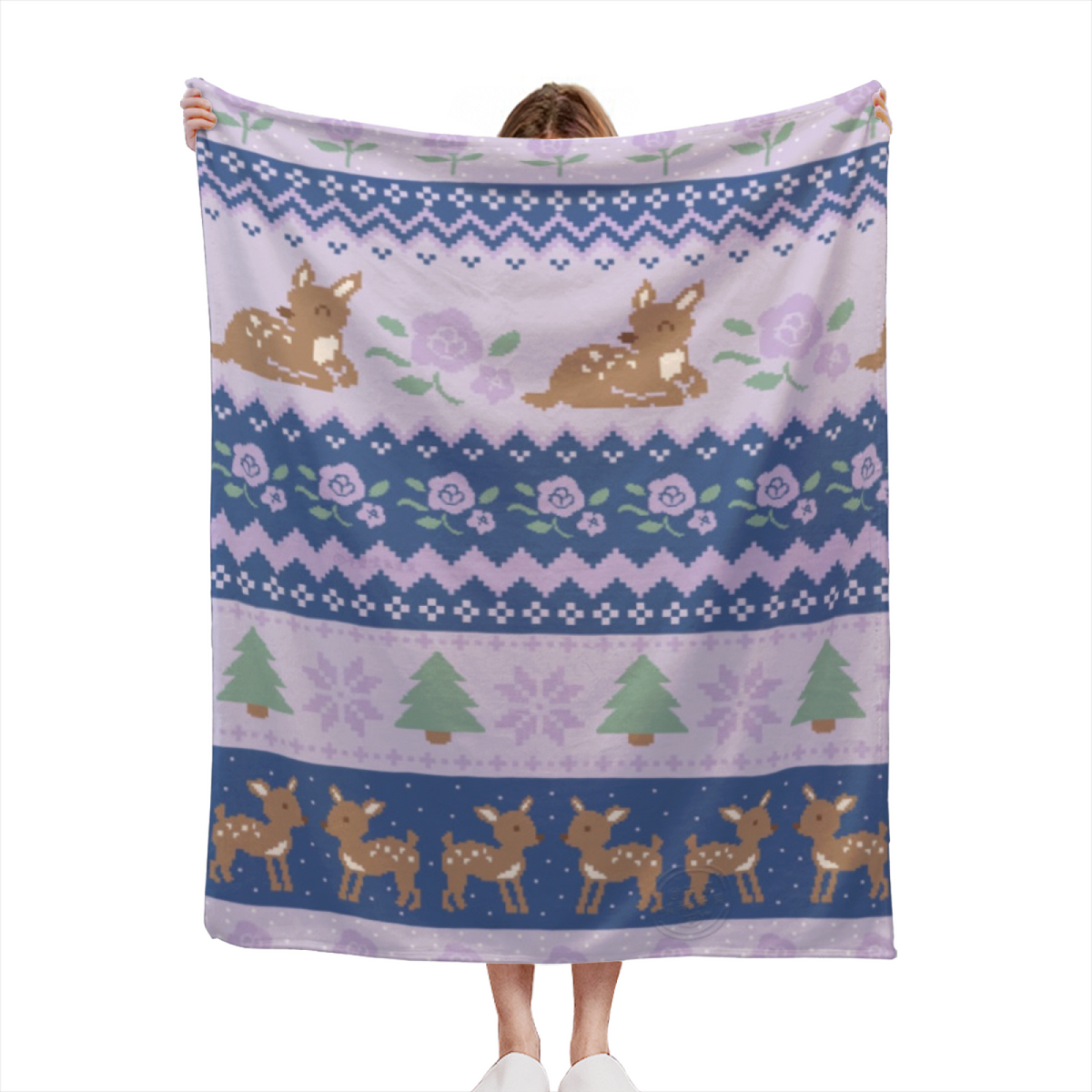 Cobalt Kaleidoscope Soft Neutral Art Lightweight Flannel Throw