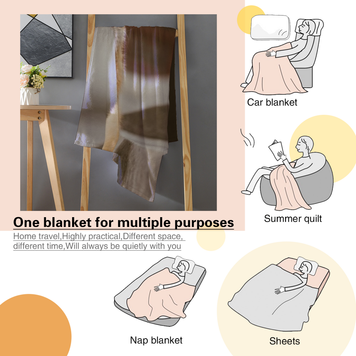 Soft Neutral Whimsical Decor Plush Flannel Throw ¨C Enchanted Cove Edition