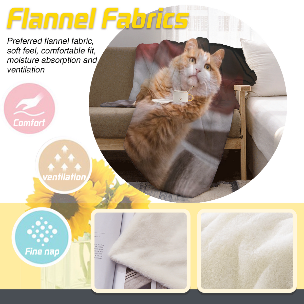 Soft Neutral Whimsical Decor Plush Flannel Throw ¨C Enchanted Cove Edition