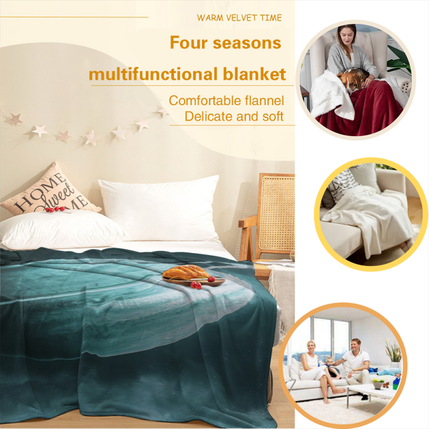 Colorful Contemporary Throw Blanket ¨C Artistic Printed Cozy Home Blanket