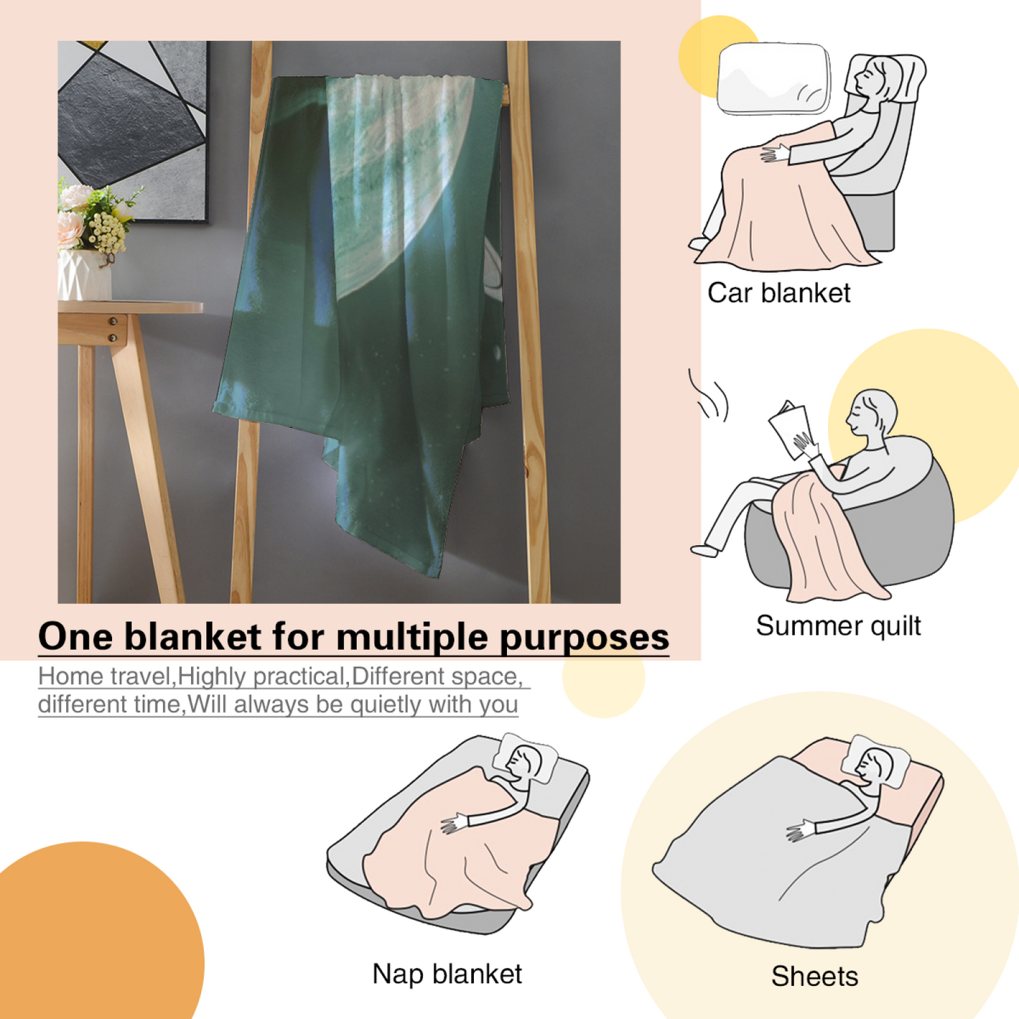 Colorful Contemporary Throw Blanket ¨C Artistic Printed Cozy Home Blanket