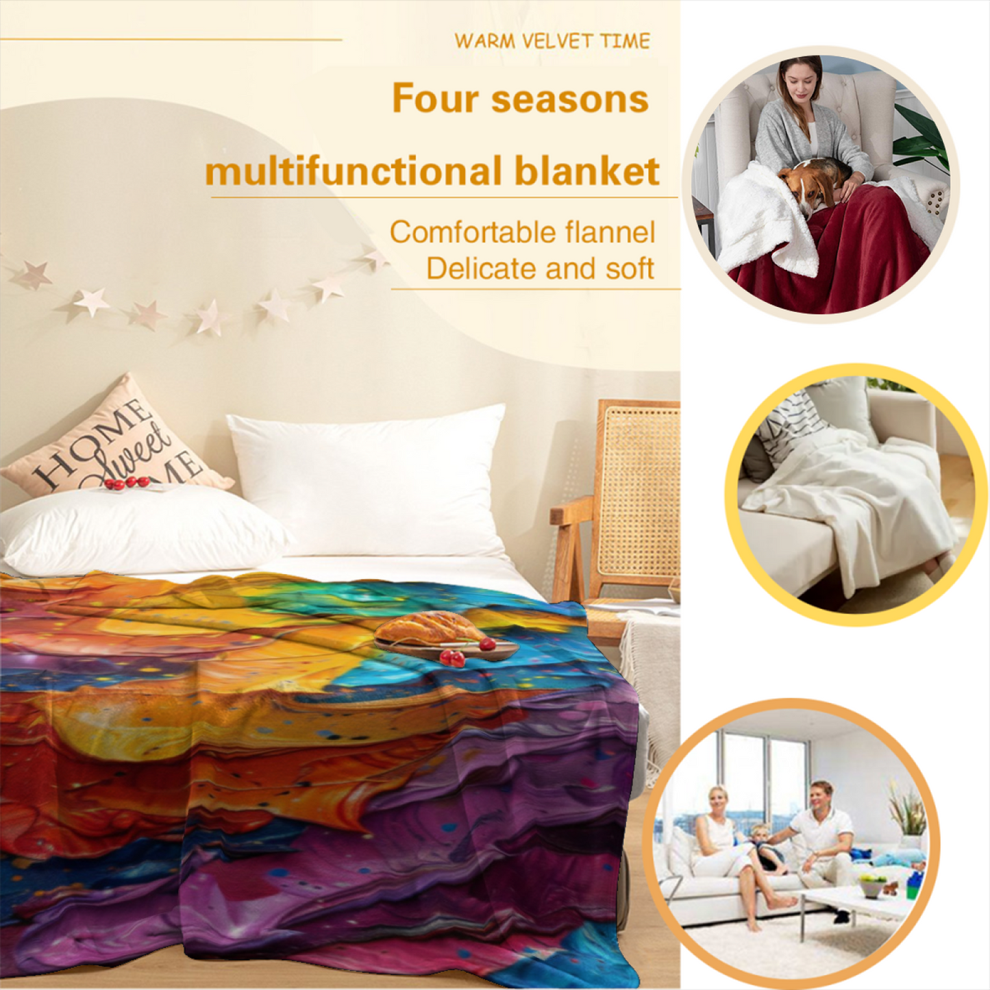 Abstract Graphic Throw Blanket ¨C Stylish Modern Printed Cozy Blanket