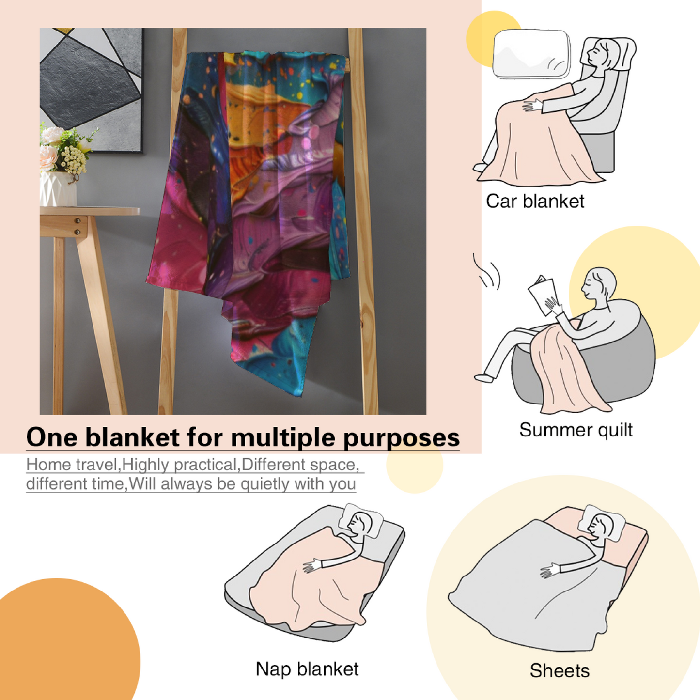Abstract Graphic Throw Blanket ¨C Stylish Modern Printed Cozy Blanket