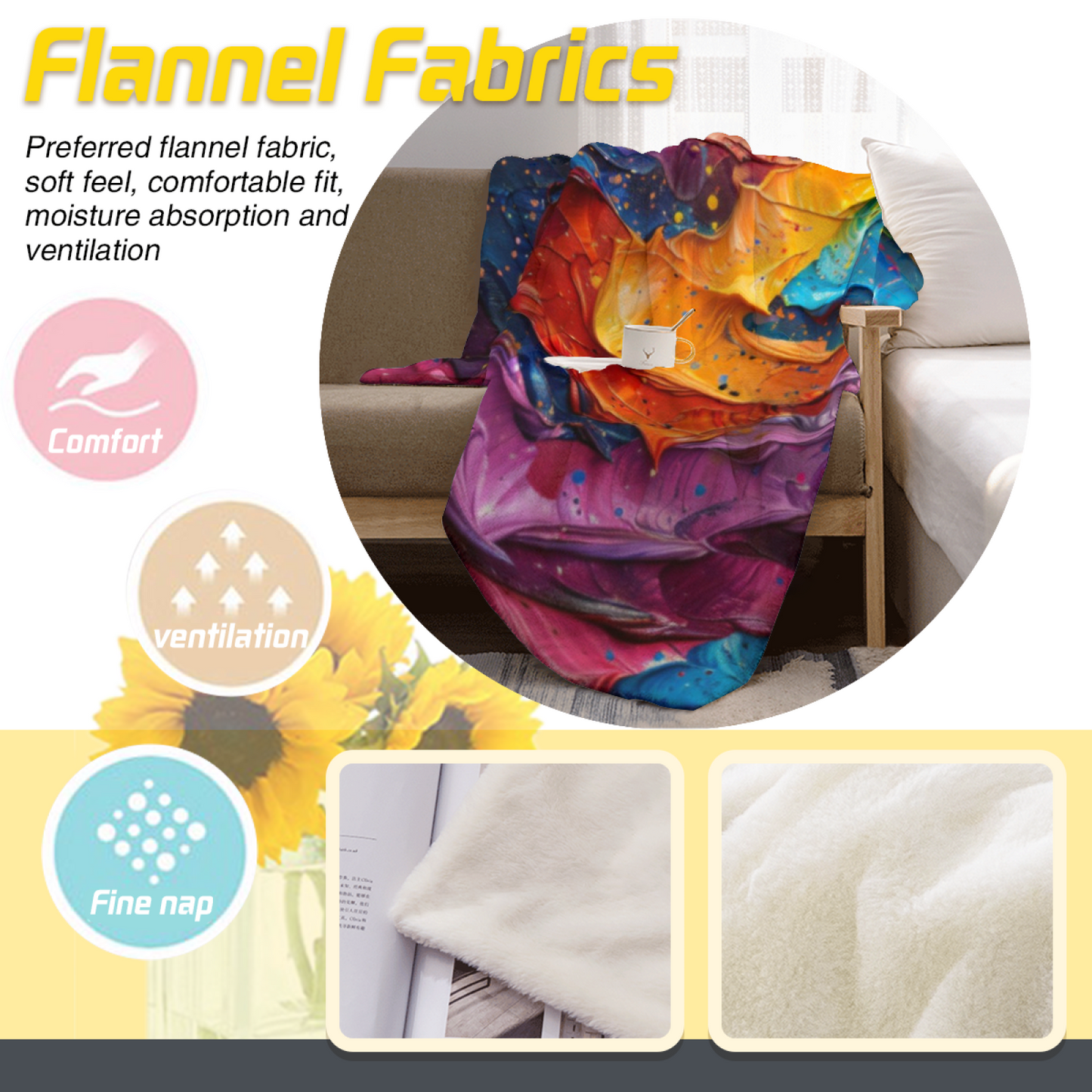 Abstract Graphic Throw Blanket ¨C Stylish Modern Printed Cozy Blanket