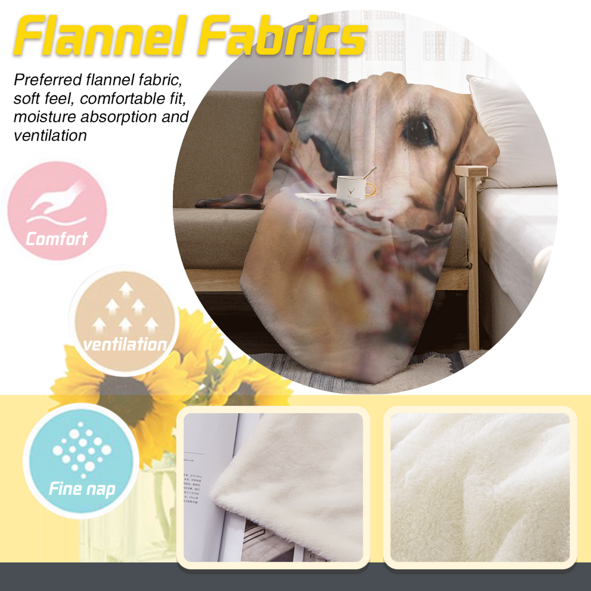 Dawn Serenade Soft Neutral Art Lightweight Flannel Throw