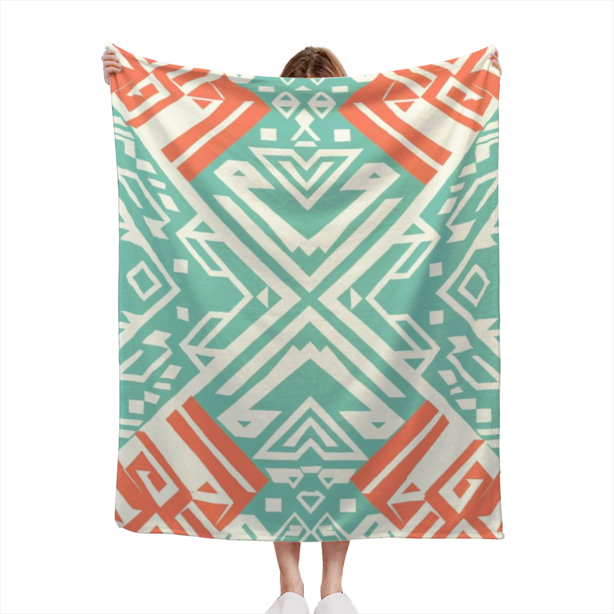 Riverstone & Cove Playful Graphic Plush Flannel Throw