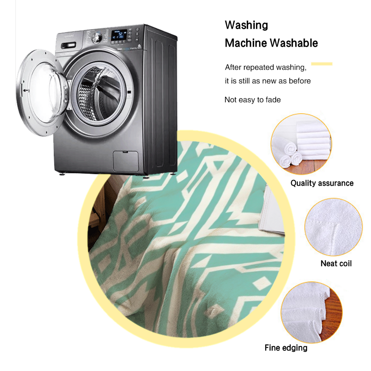 Riverstone & Cove Playful Graphic Plush Flannel Throw