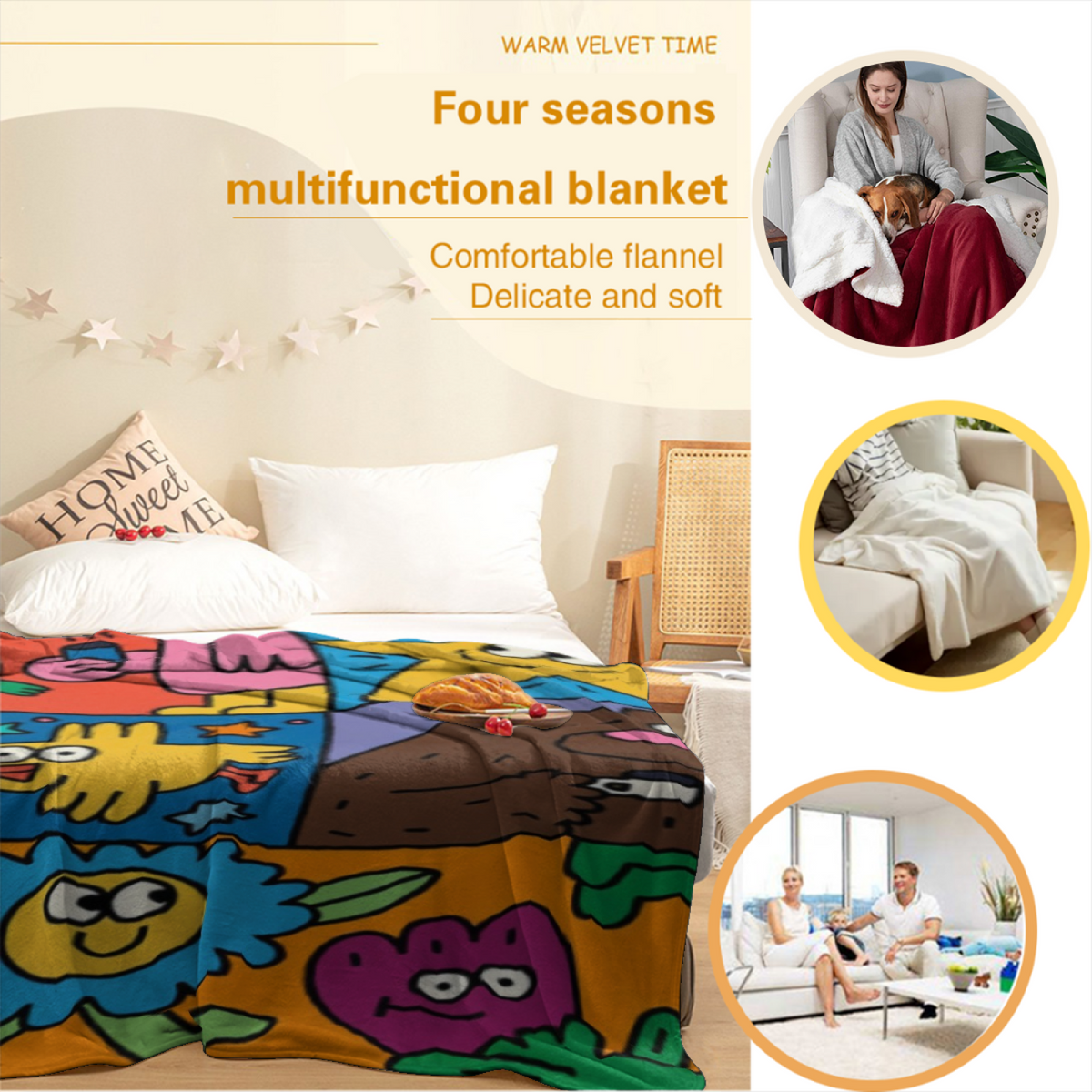Soft Minimalist All-Season Flannel Blanket ¨C Coastal Sanctuary Collection