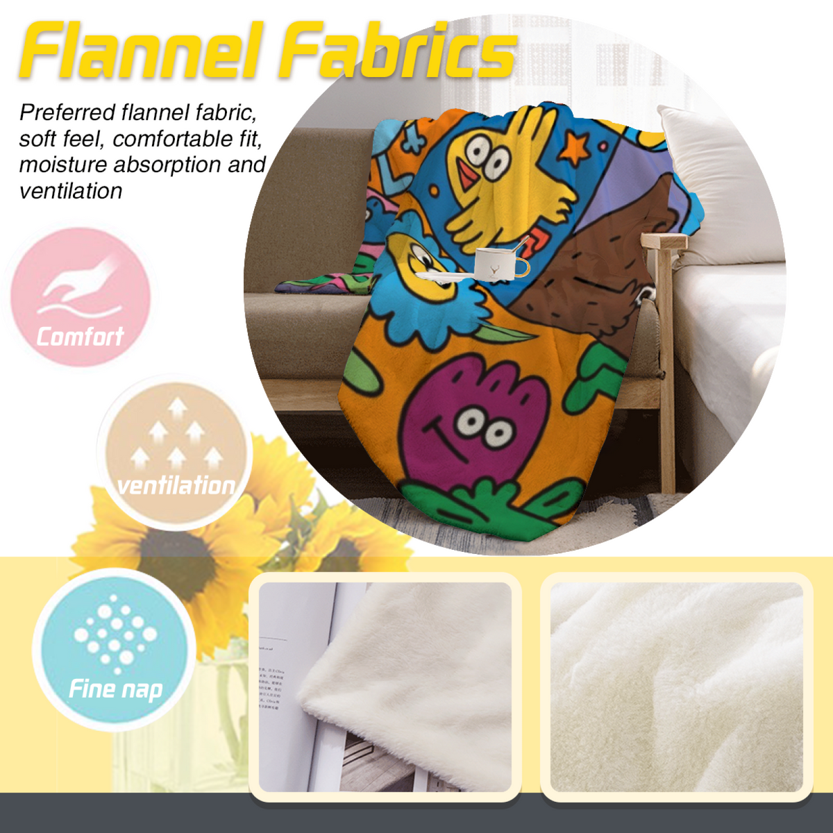 Soft Minimalist All-Season Flannel Blanket ¨C Coastal Sanctuary Collection