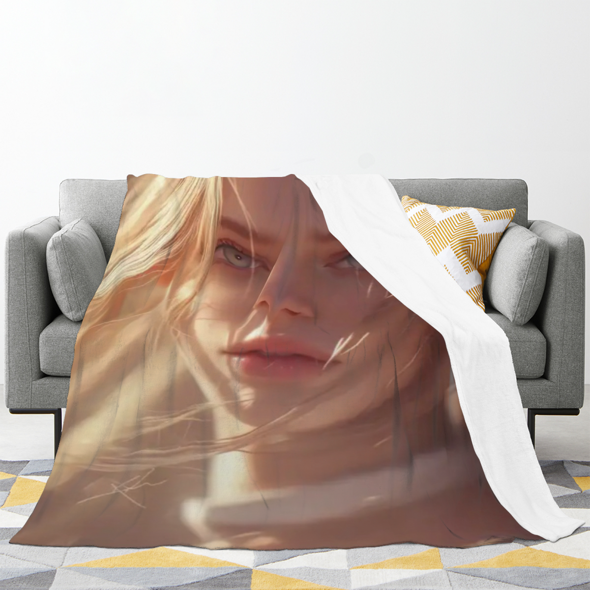 Soft Minimalist All-Season Flannel Blanket ¨C Dewdrop Meadow Collection