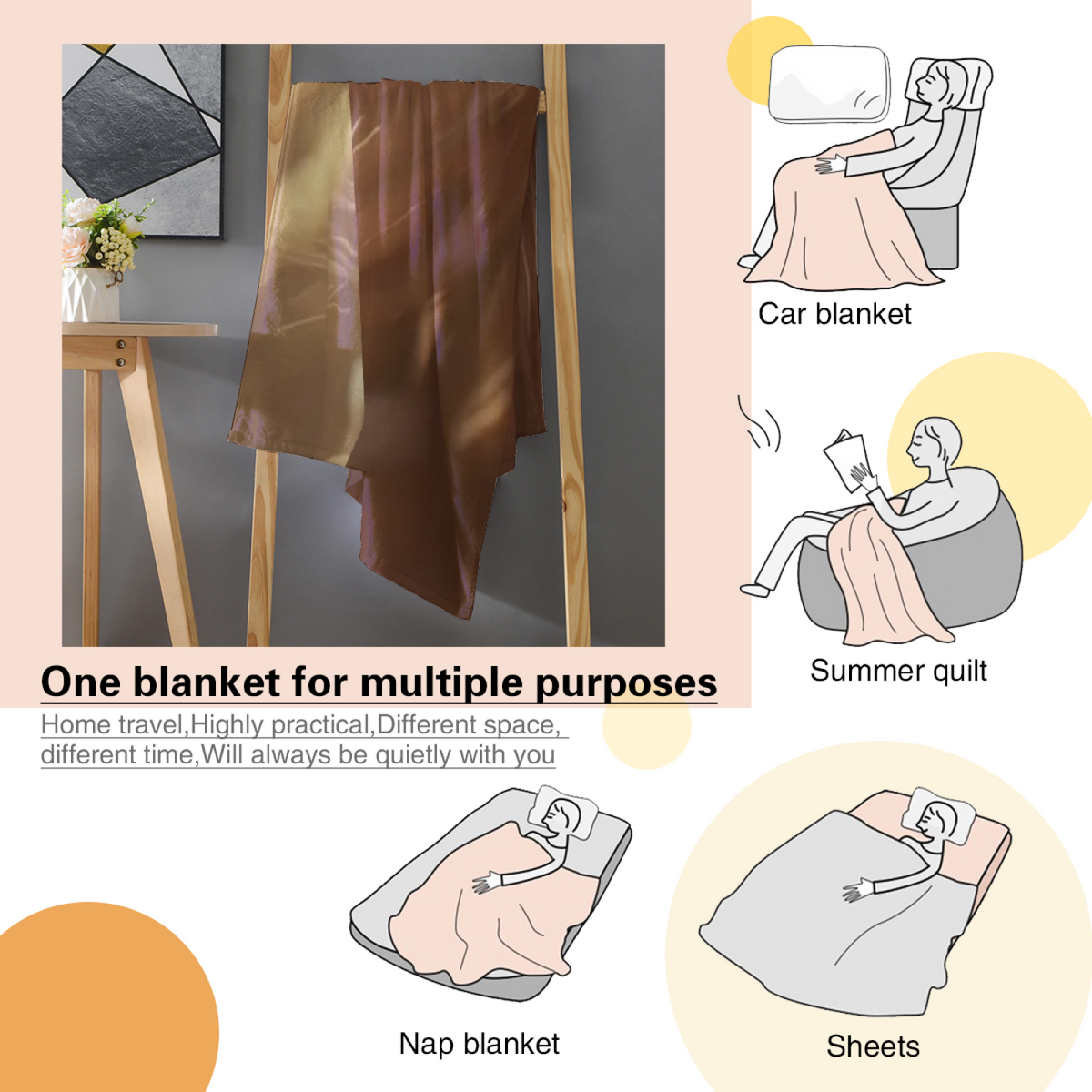 Soft Minimalist All-Season Flannel Blanket ¨C Dewdrop Meadow Collection
