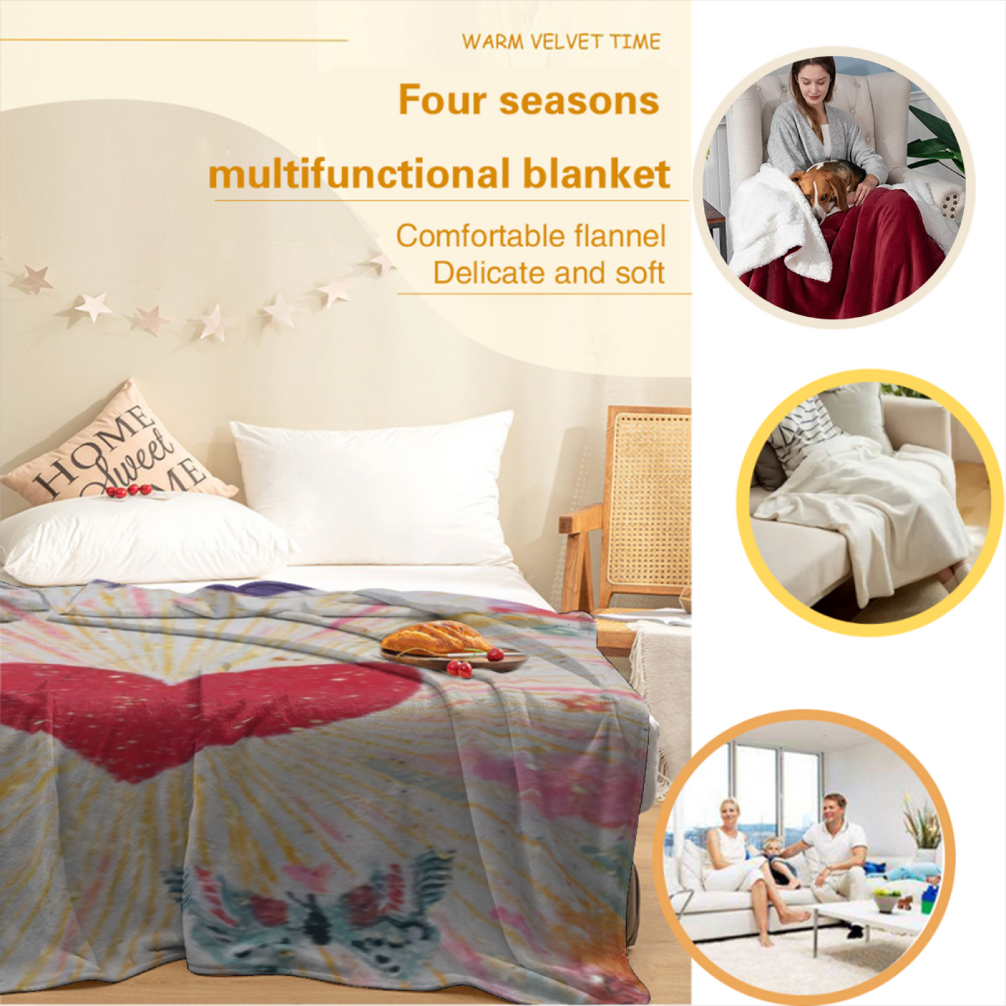 Colorful Modern Art Throw Blanket ¨C Stylish Printed Cozy Home Blanket