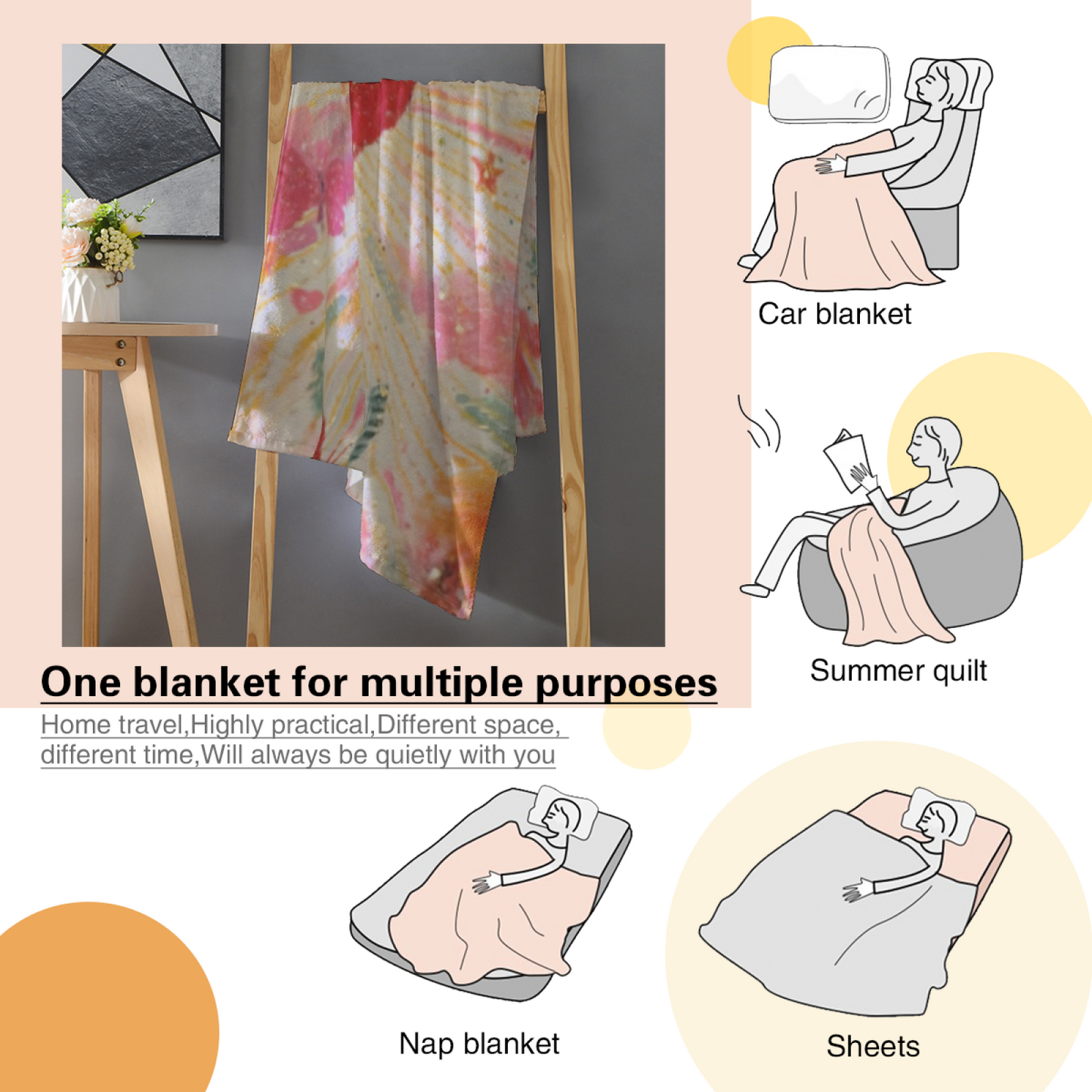 Colorful Modern Art Throw Blanket ¨C Stylish Printed Cozy Home Blanket