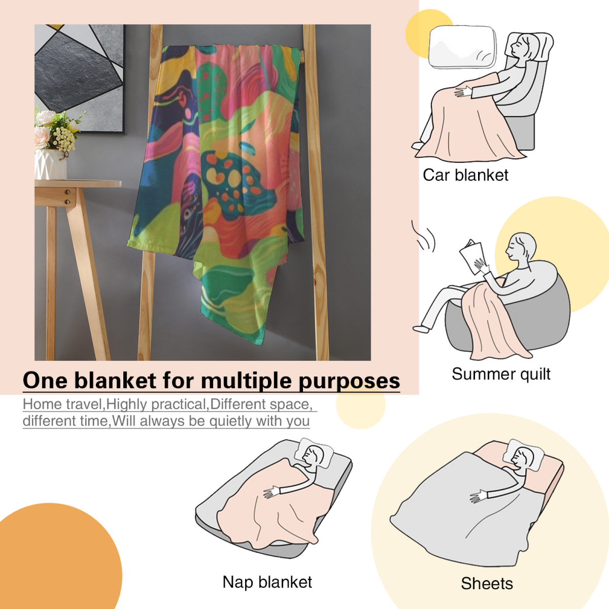 Neon Fantasy Garden Soft Flannel Blanket
