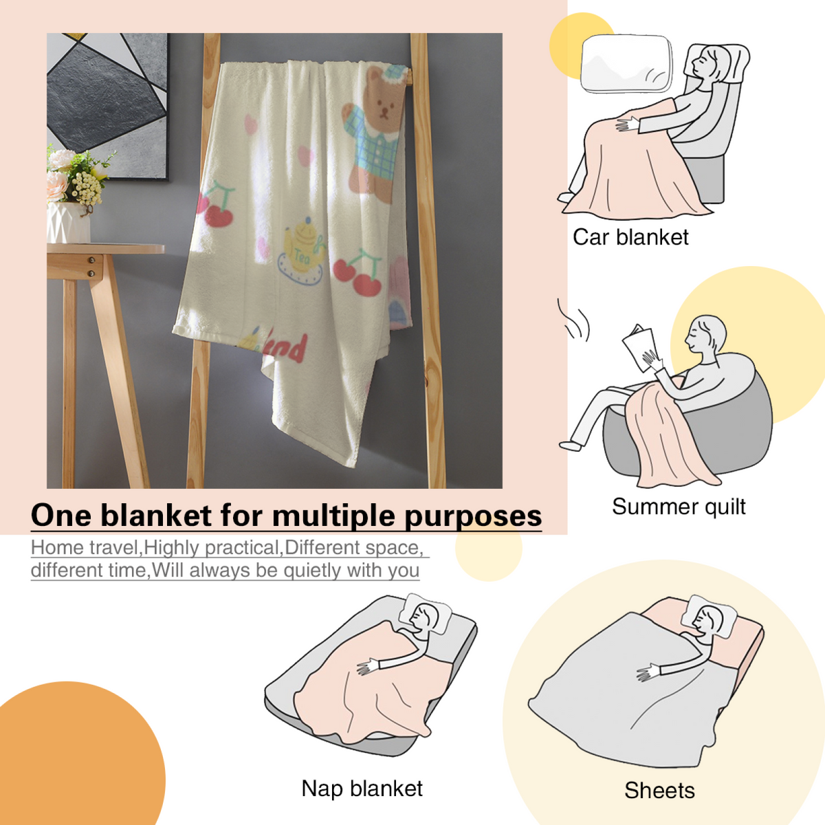 Twilight Sprout Inspired Flannel Sofa Throw ¨C Creamy Ivory Palette