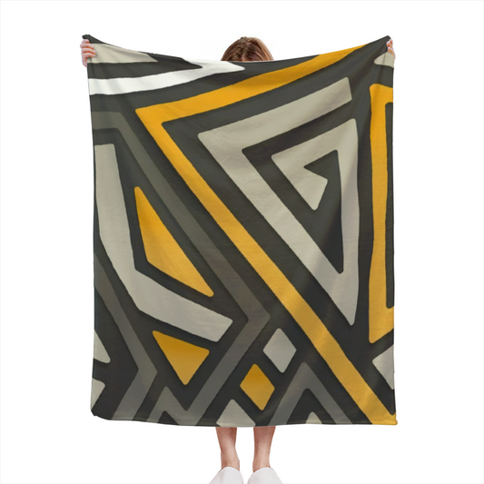 Frosted Hearth Expressive Print Cozy Flannel Bed Blanket in Rich Multicolor