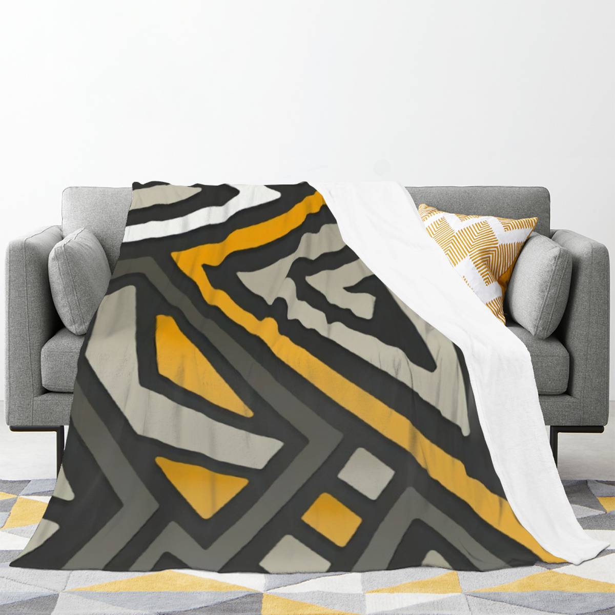 Frosted Hearth Expressive Print Cozy Flannel Bed Blanket in Rich Multicolor