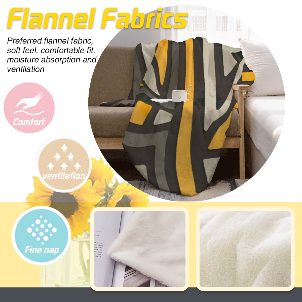 Frosted Hearth Expressive Print Cozy Flannel Bed Blanket in Rich Multicolor