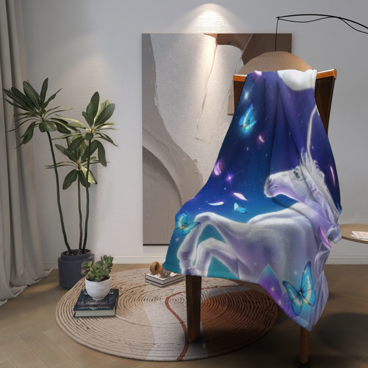 Earthy Neutral Aurora Arbor Soft Flannel Blanket ¨C Contemporary Pattern