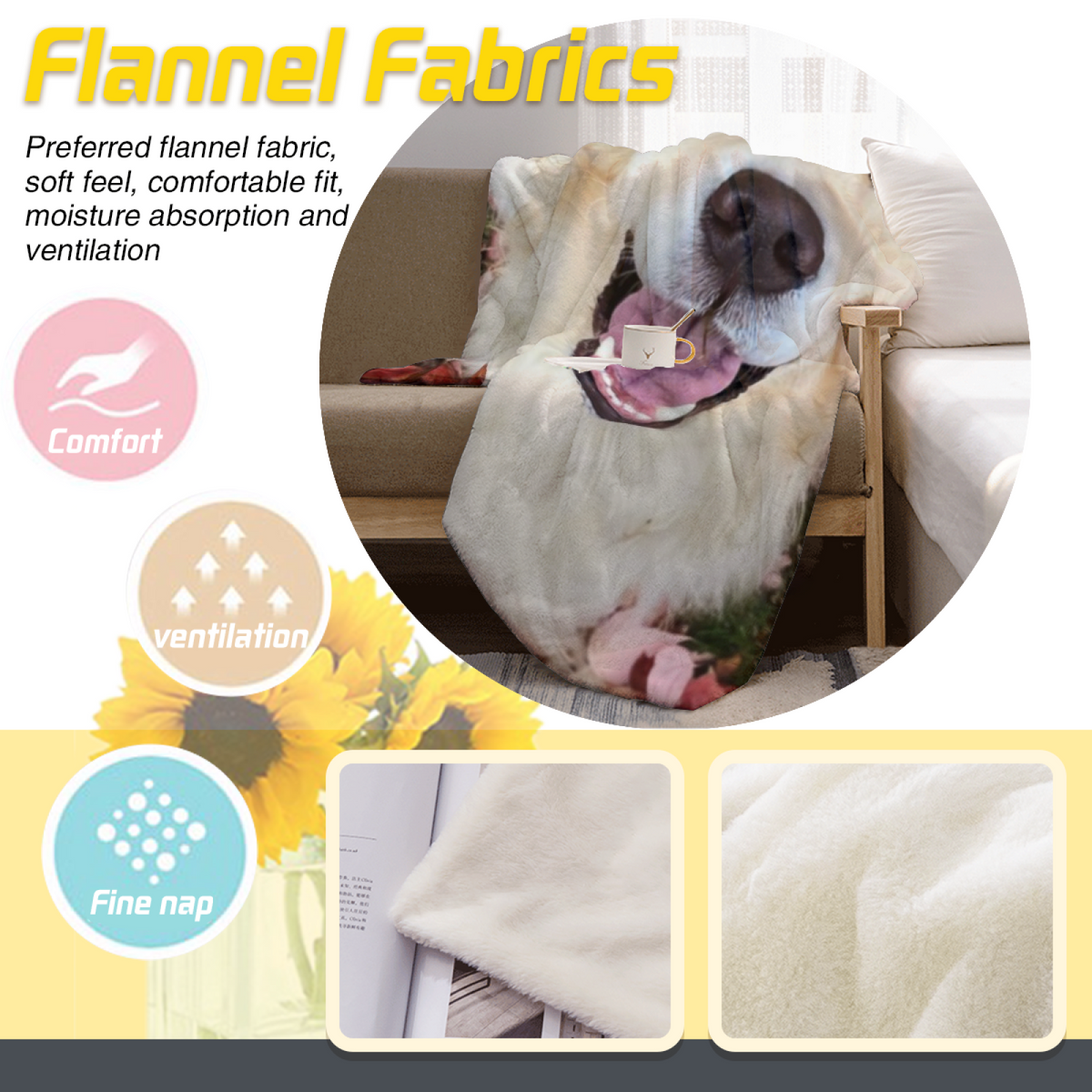 Willow Serenade Whimsical Pattern Plush Flannel Throw