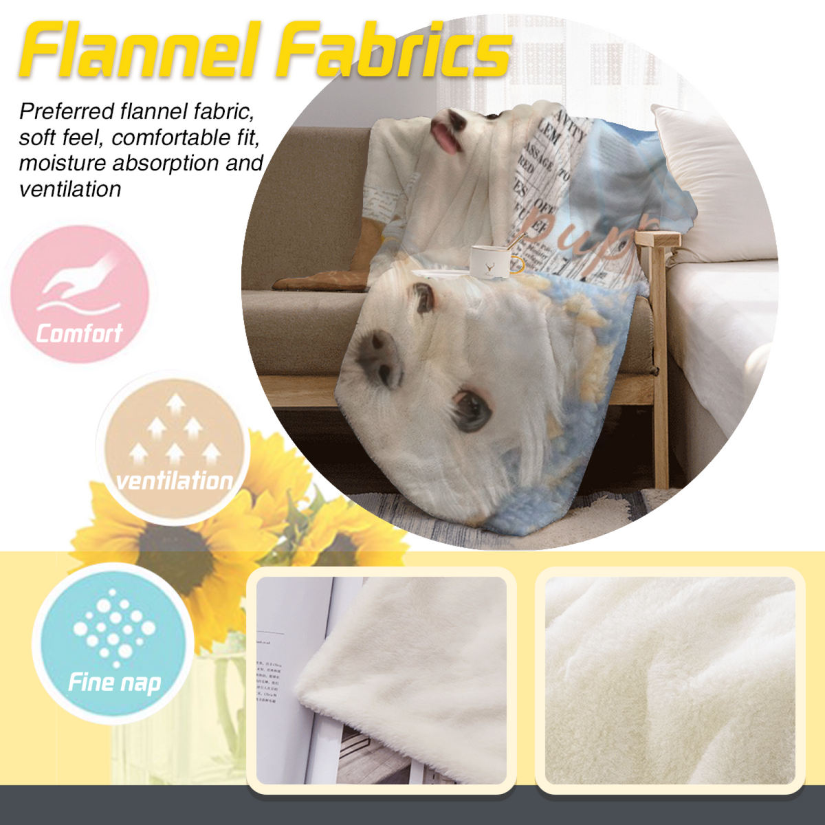 Soft Minimalist All-Season Flannel Blanket ¨C Gilded Sprout Collection