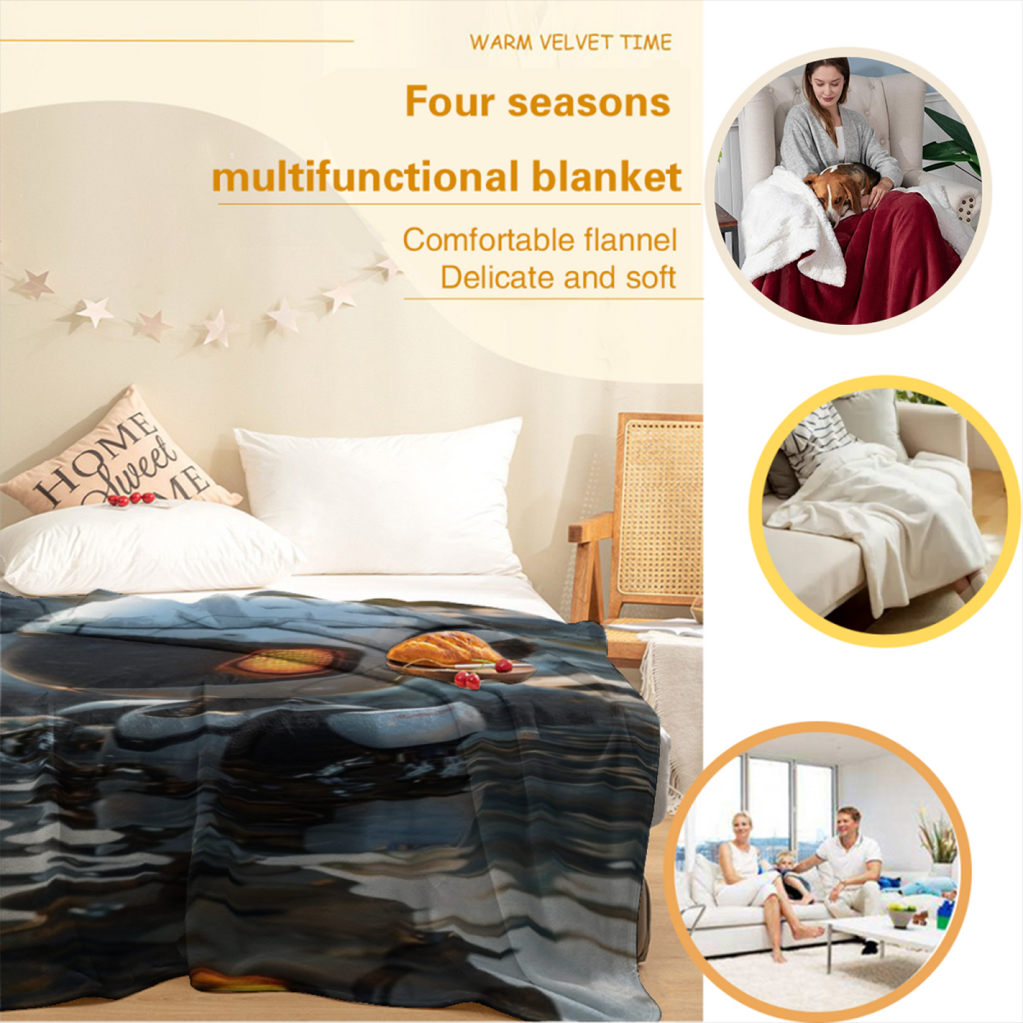 Futuristic Robot Flannel Throw Blanket ¨C Sci-Fi Explorer in Water