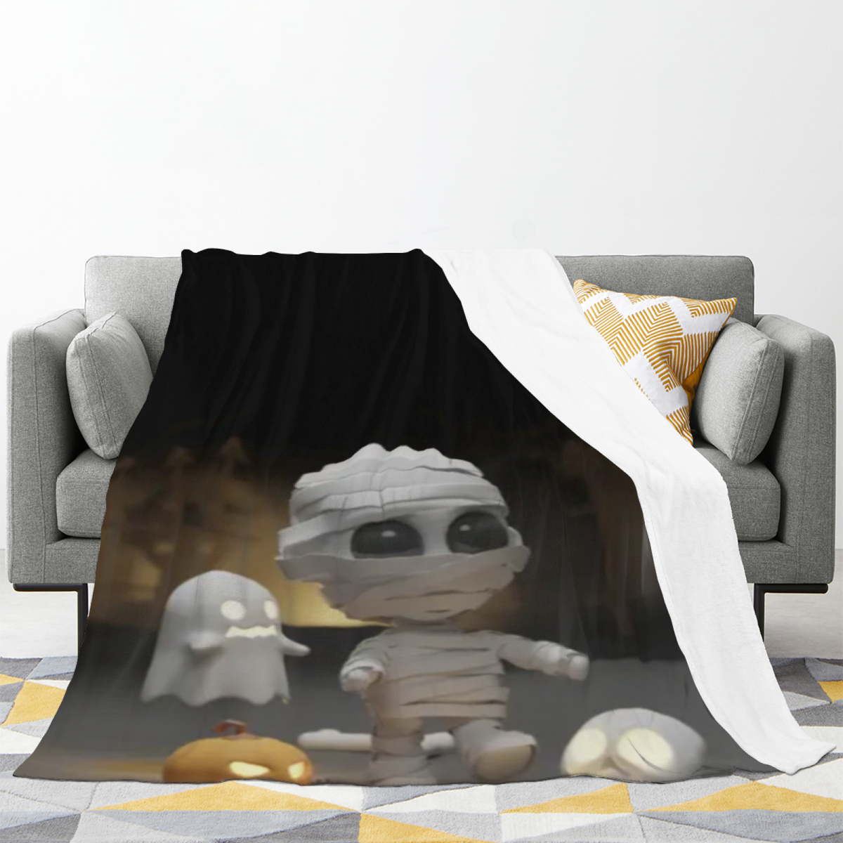 Starlit & Valley Playful Graphic Plush Flannel Throw