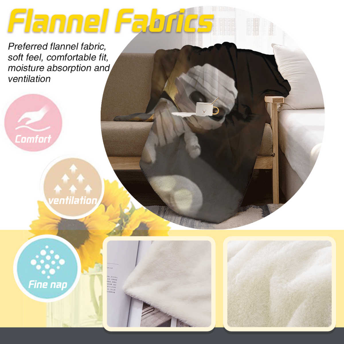 Starlit & Valley Playful Graphic Plush Flannel Throw