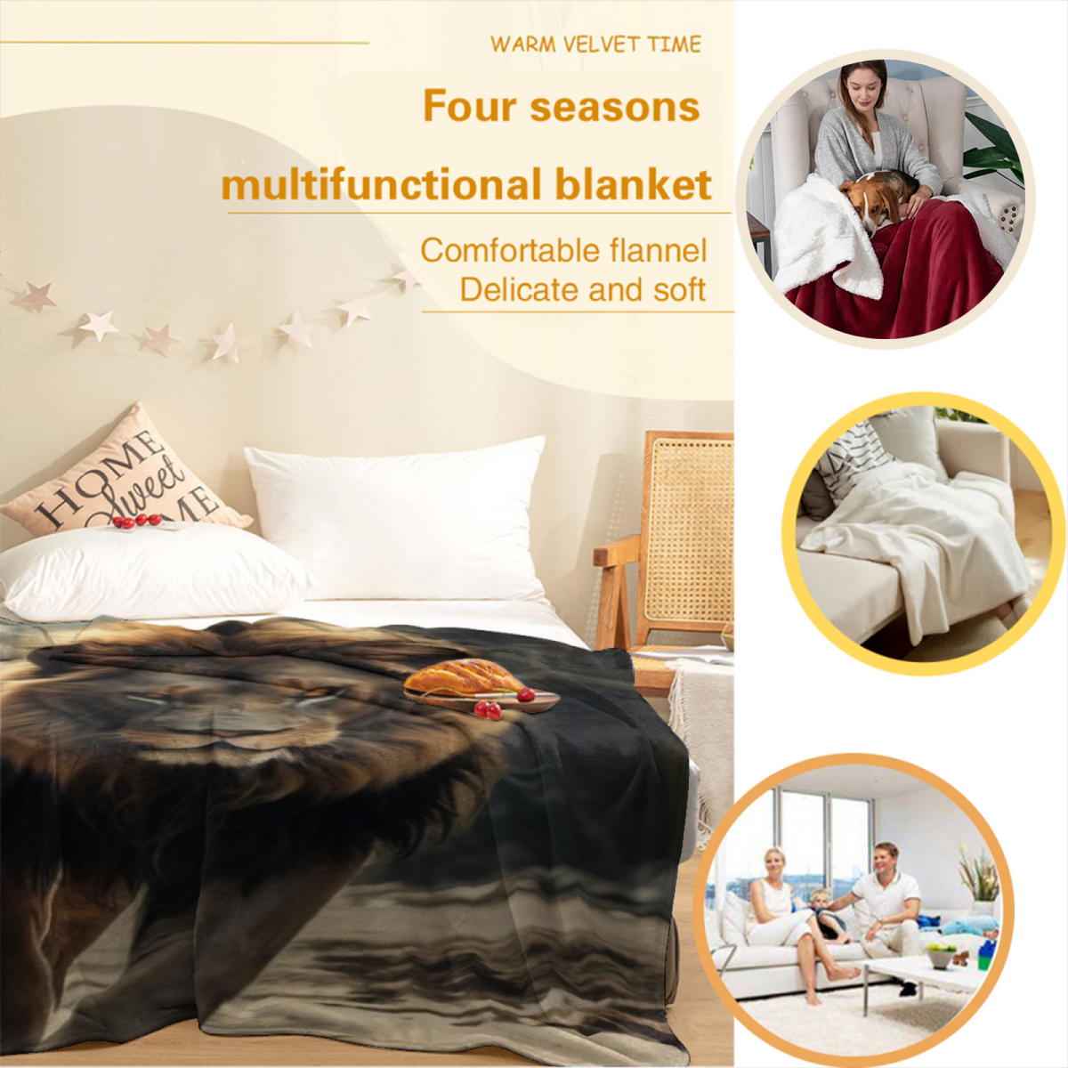 Wildwood & Nectar Playful Graphic All-Season Flannel Blanket