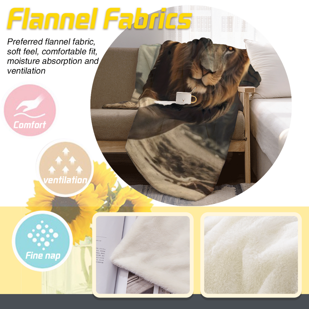 Wildwood & Nectar Playful Graphic All-Season Flannel Blanket