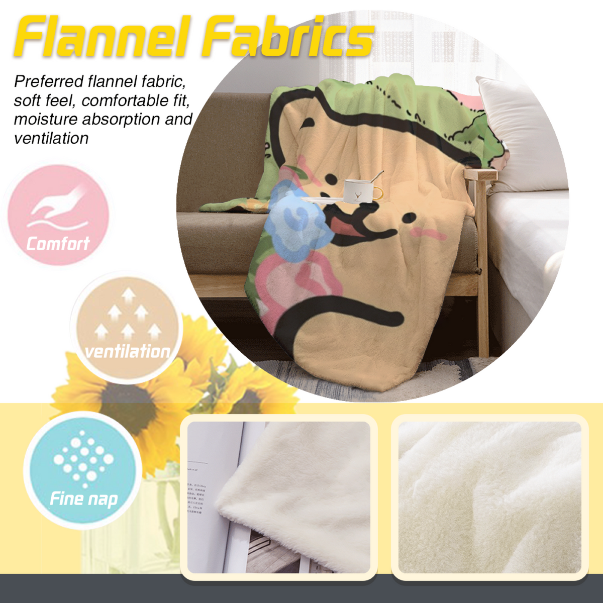 Marigold Harbor Home Accent Lightweight Flannel Throw ¨C Pastel Multicolor