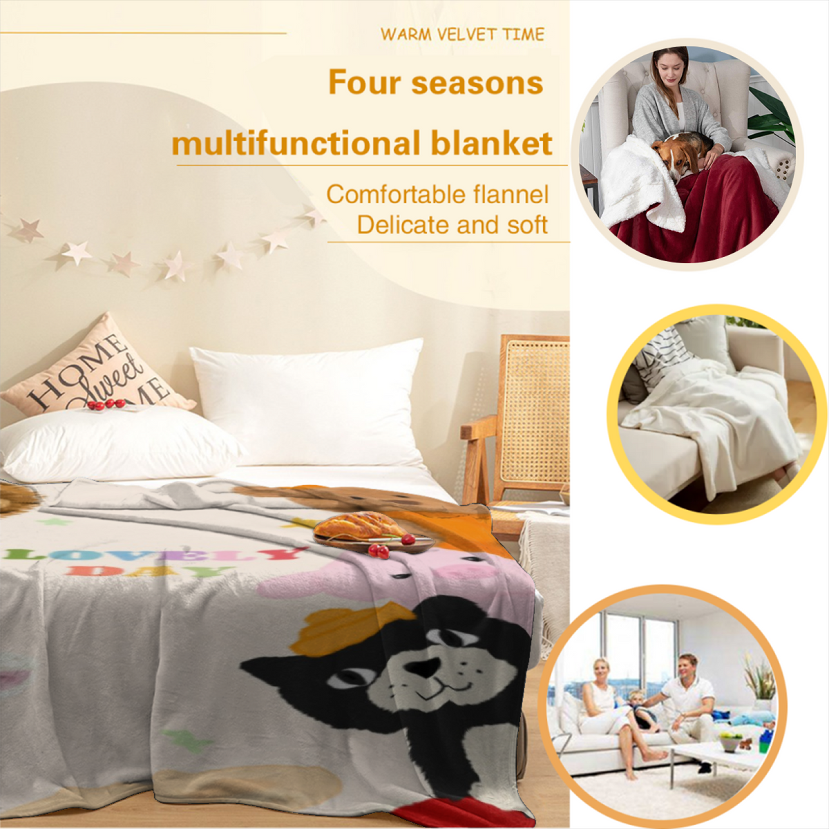 Soft Minimalist Plush Flannel Throw ¨C Luminous Thicket Collection
