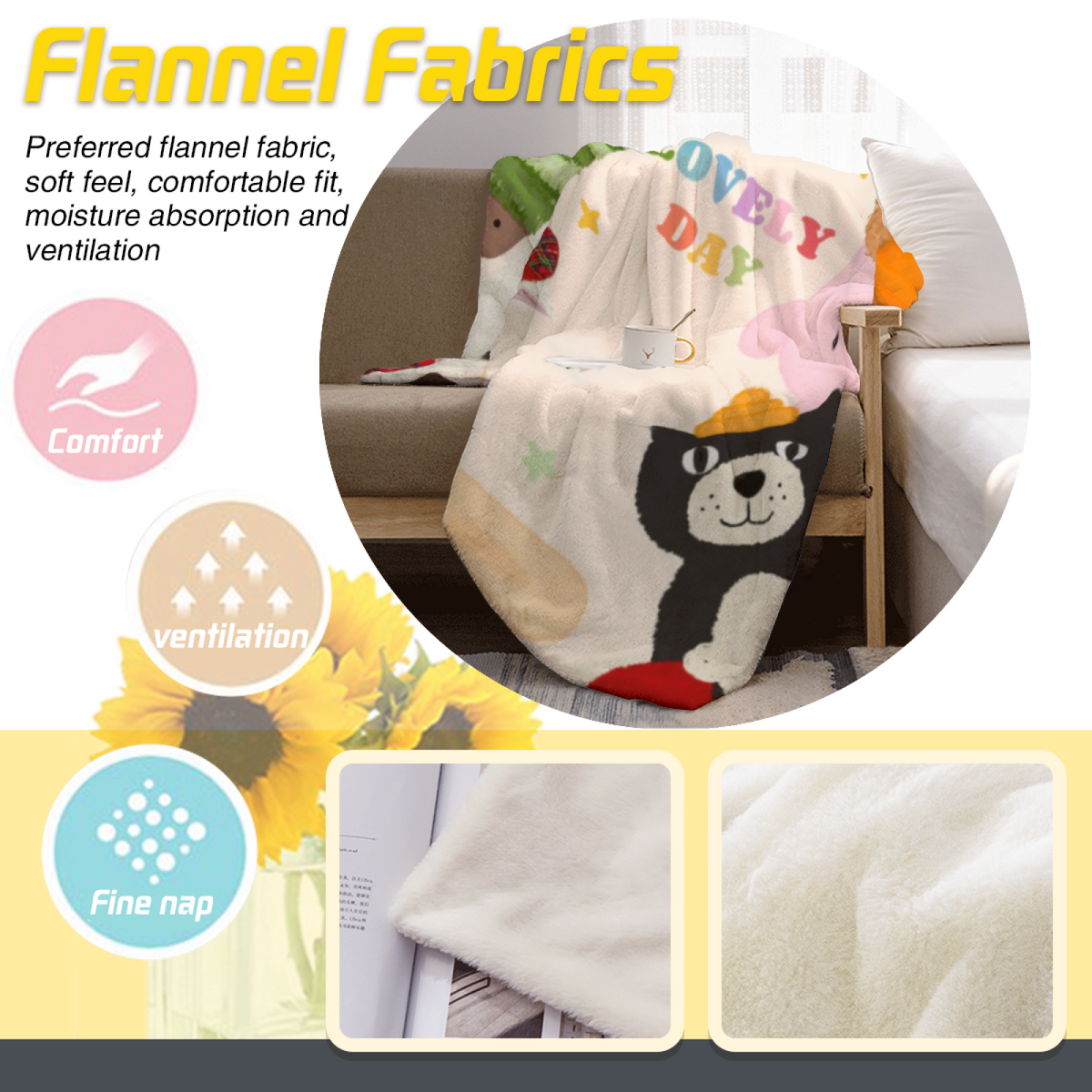 Soft Minimalist Plush Flannel Throw ¨C Luminous Thicket Collection