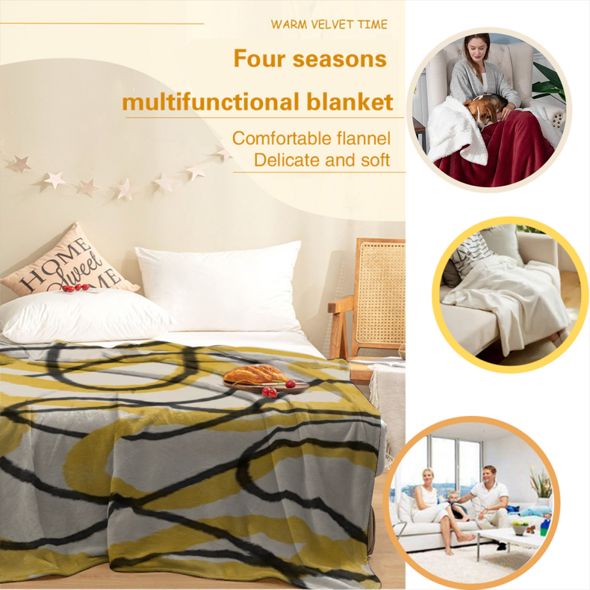 Sunwashed Sonnet Home Accent Lightweight Flannel Throw ¨C Warm Coral