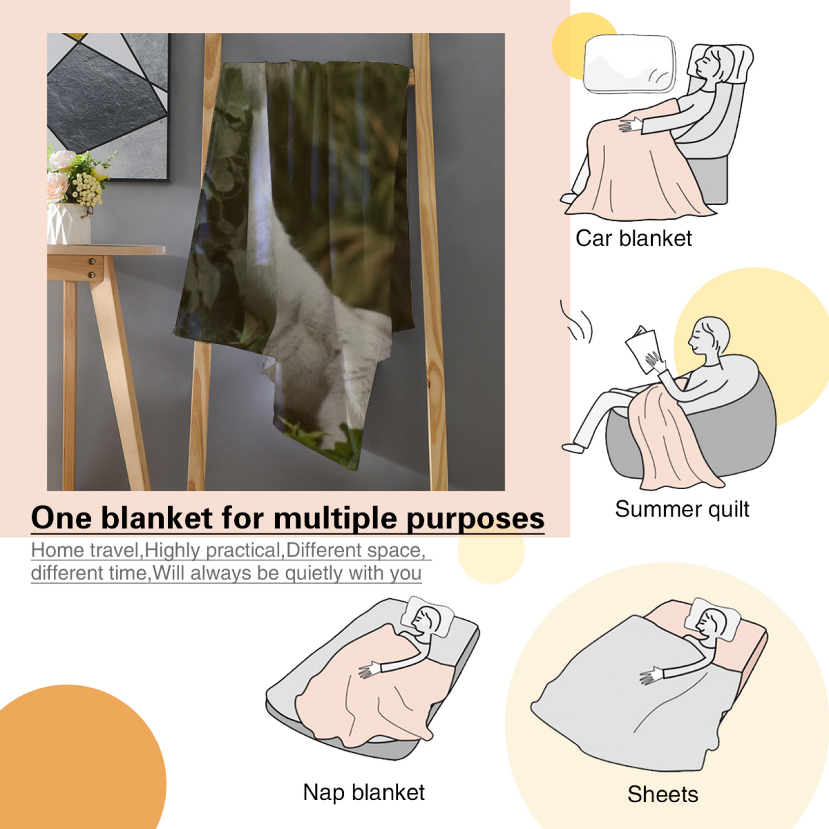 Soft Neutral Pebble Whimsy Decorative Flannel Blanket