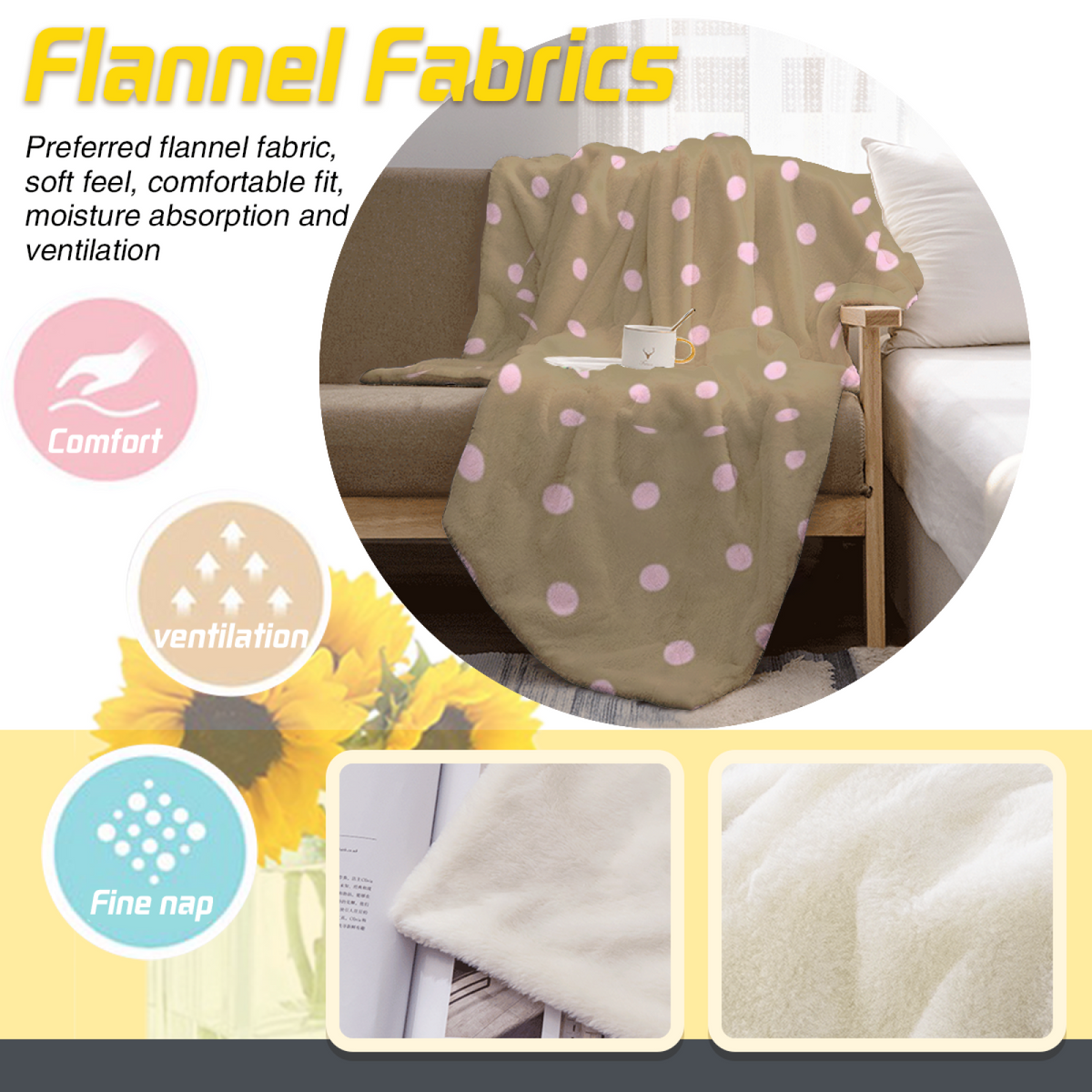 Sunwashed Wander Rich Multicolor Modern Art Decorative Flannel Blanket