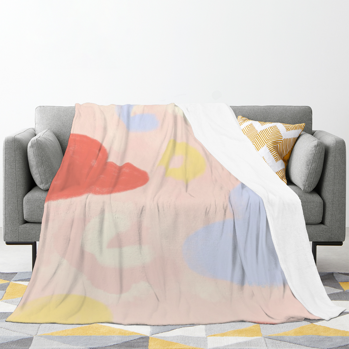 Jewel Tone Angular Flannel Throw Blanket