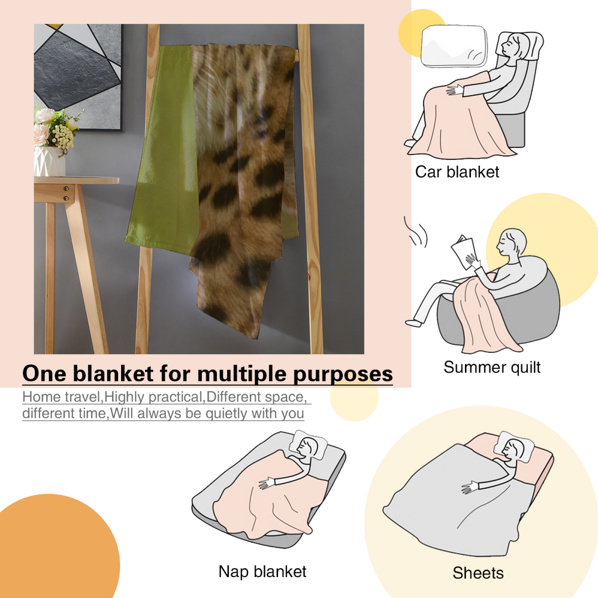 Earthy Neutral Lagoon Fern Soft Flannel Blanket ¨C Contemporary Pattern