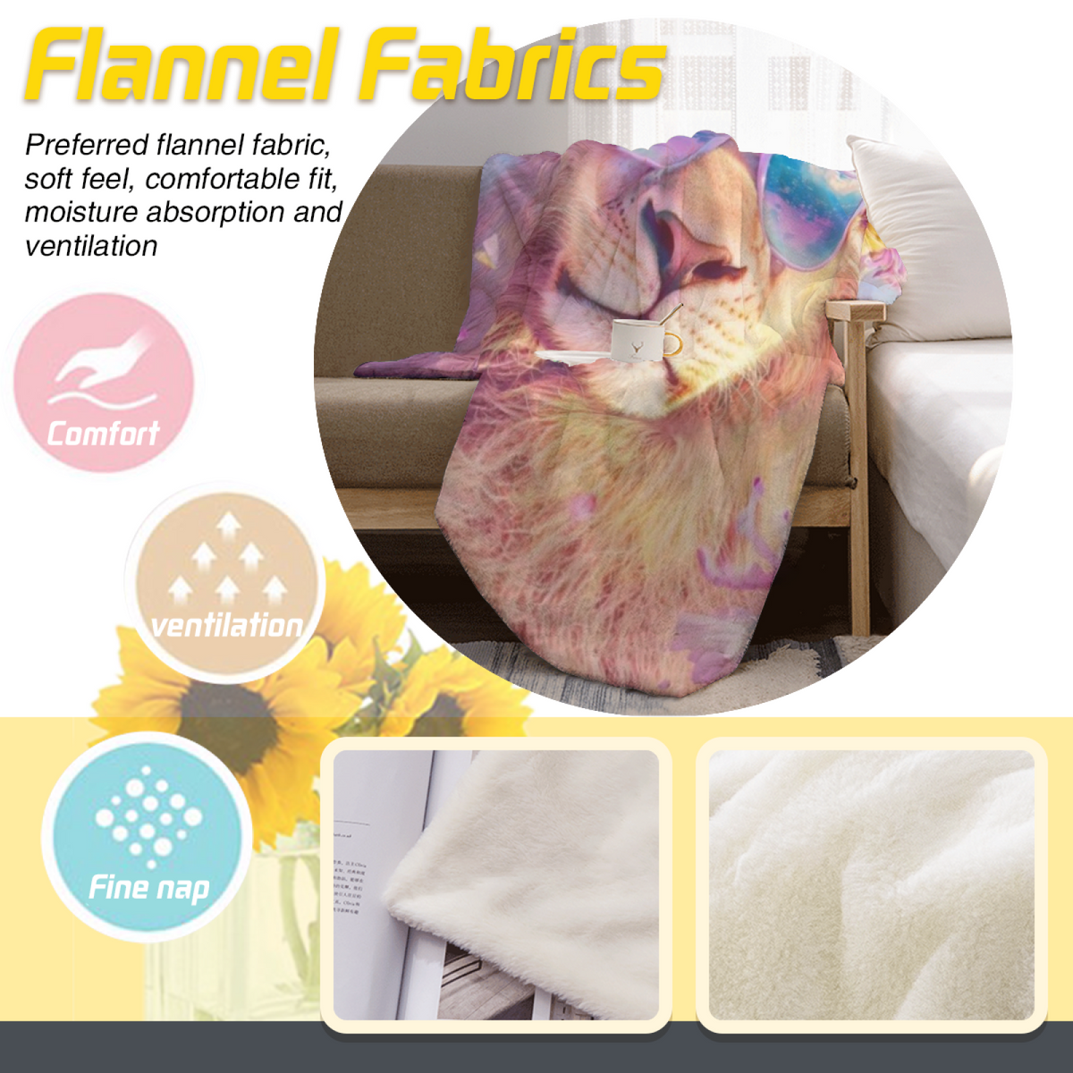 Statement Soft Neutral Terracotta Garden Cozy Flannel Bed Blanket