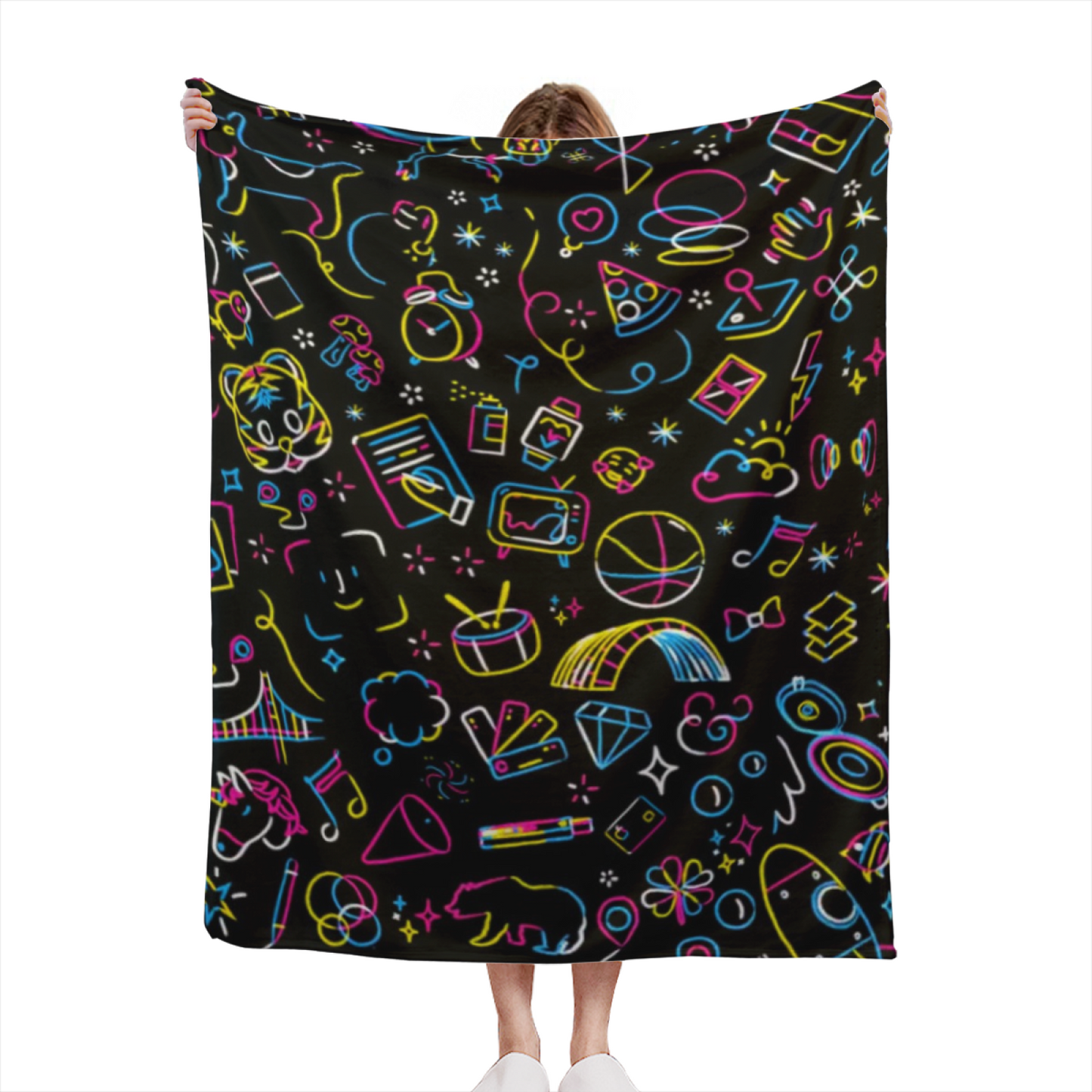 Contemporary Graphic Throw Blanket ¨C Decorative Artistic Cozy Blanket