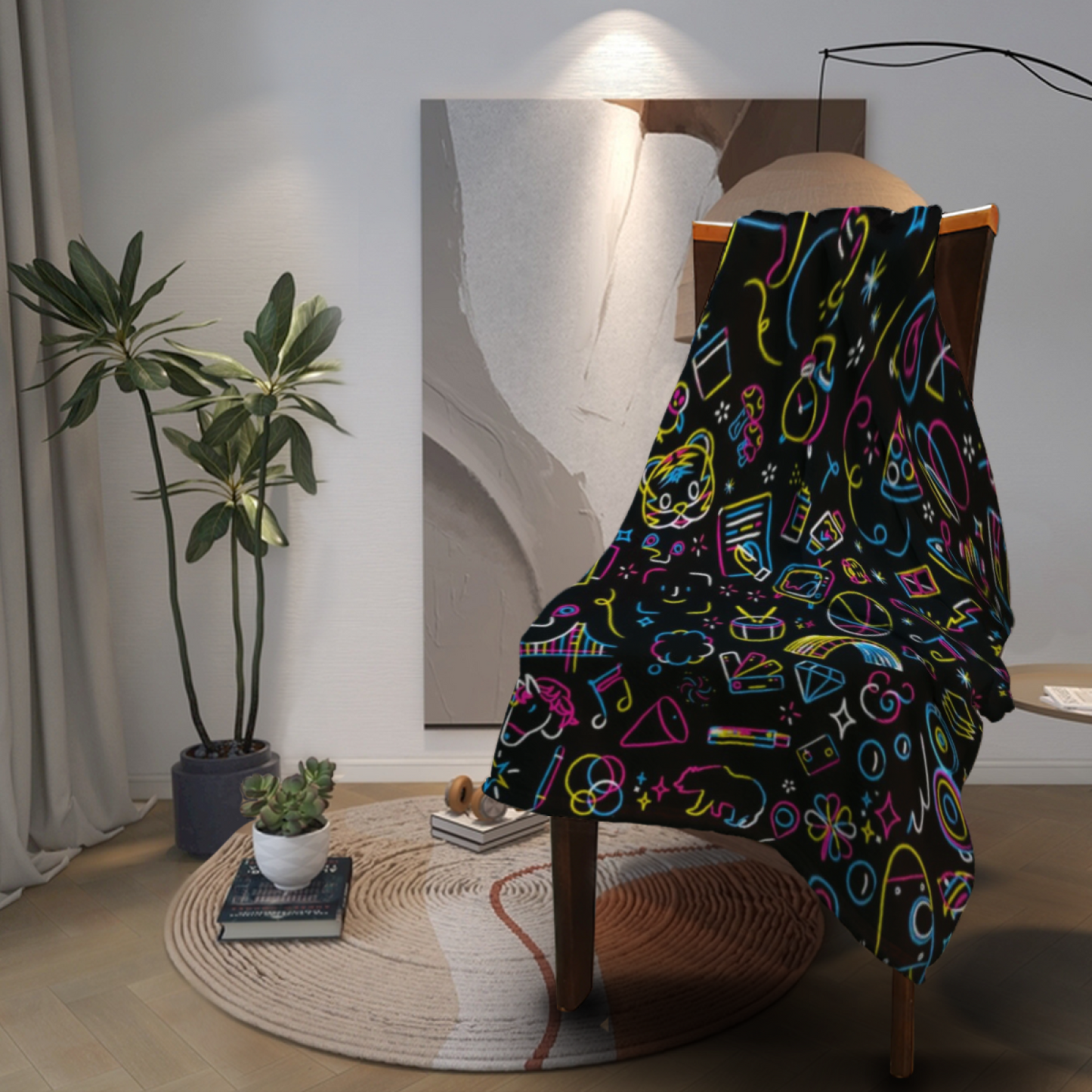 Contemporary Graphic Throw Blanket ¨C Decorative Artistic Cozy Blanket