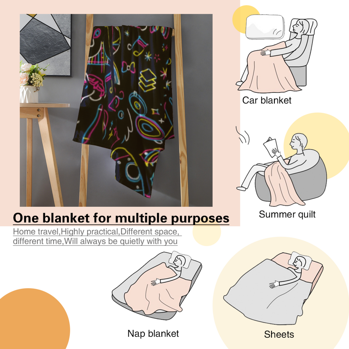 Contemporary Graphic Throw Blanket ¨C Decorative Artistic Cozy Blanket